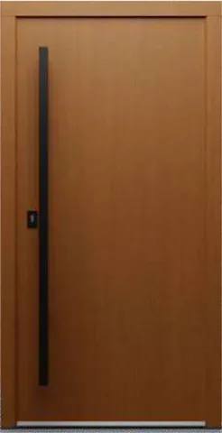 Porte d’entrée PN1, série Modern, chêne, lasure teck