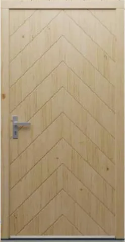Porte d’entrée PN7, série Modern, pin, lasure incolore