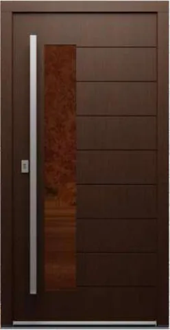 Porte d’entrée PS2, série Élégance, méranti, lasure noyer foncé
