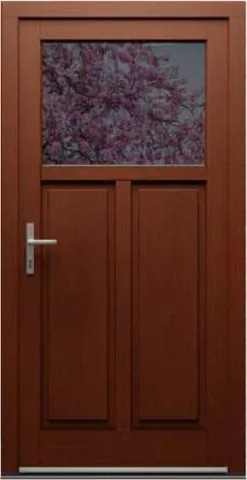 Porte d’entrée RK9, série Classique, méranti, lasure cerise