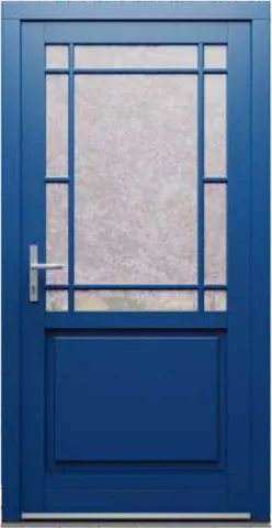 Porte d’entrée RV6, série Vintage, pin, peinture ral 5010