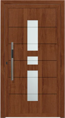 Porte d’entrée SN-632, série Moderne, noyer