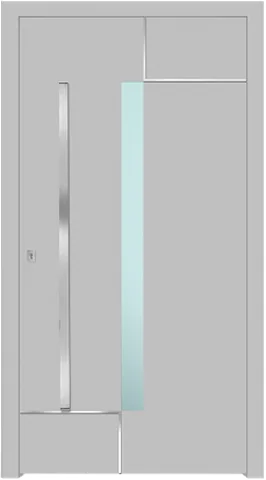 Porte d’entrée SP-412F, série Prestige, gris clair (ral 7035)