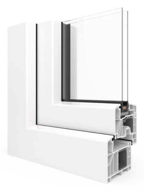 Coupe d’angle du profilé aluplast Ideal 7000 NEW